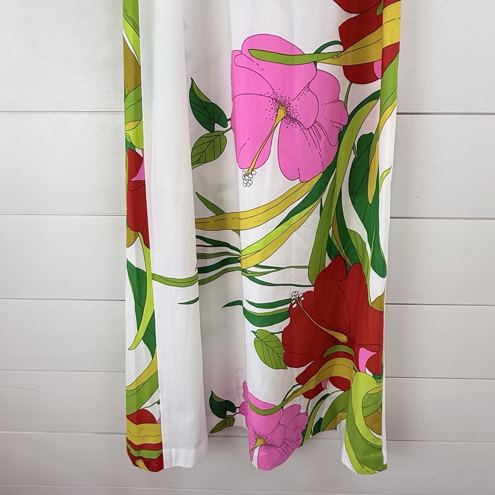 VINTAGE‎ 70s Malama Sophisticates Hawaii Maxi Dress M Hibiscus Smocked Tropical - Picture 4 of 16